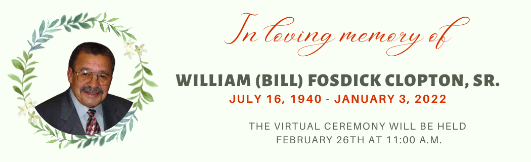 In Loving Memory Funeral William Clopton